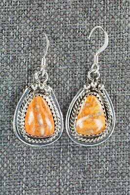 Spiny Oyster & Sterling Silver Earrings - Native American