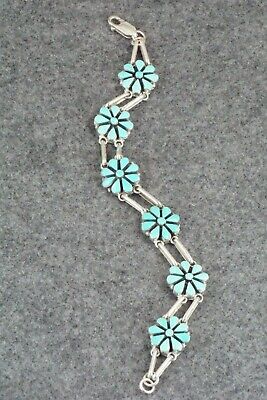 Turquoise & Sterling Silver Link Bracelet - Arlo Kanteena