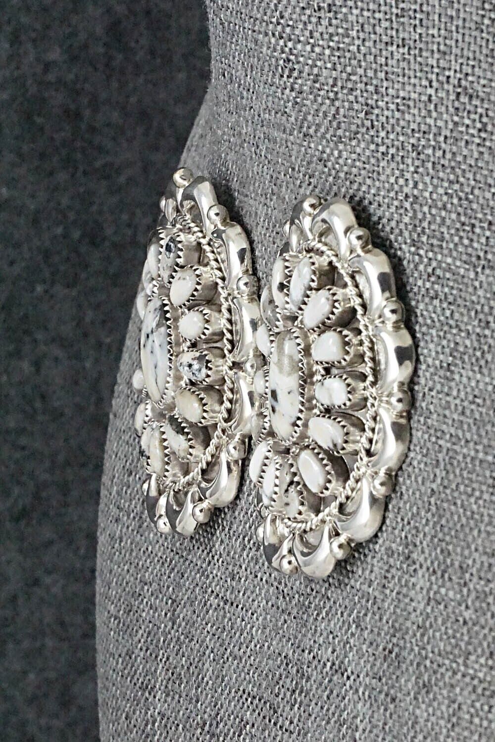 White Buffalo & Sterling Silver Earrings - Jaz Wilson