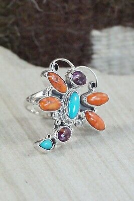 Multi Stone & Sterling Silver Ring - Bobby Platero - Size 6