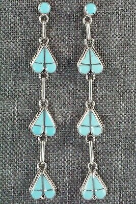 Turquoise & Sterling Silver Earrings - Velda Nastacio
