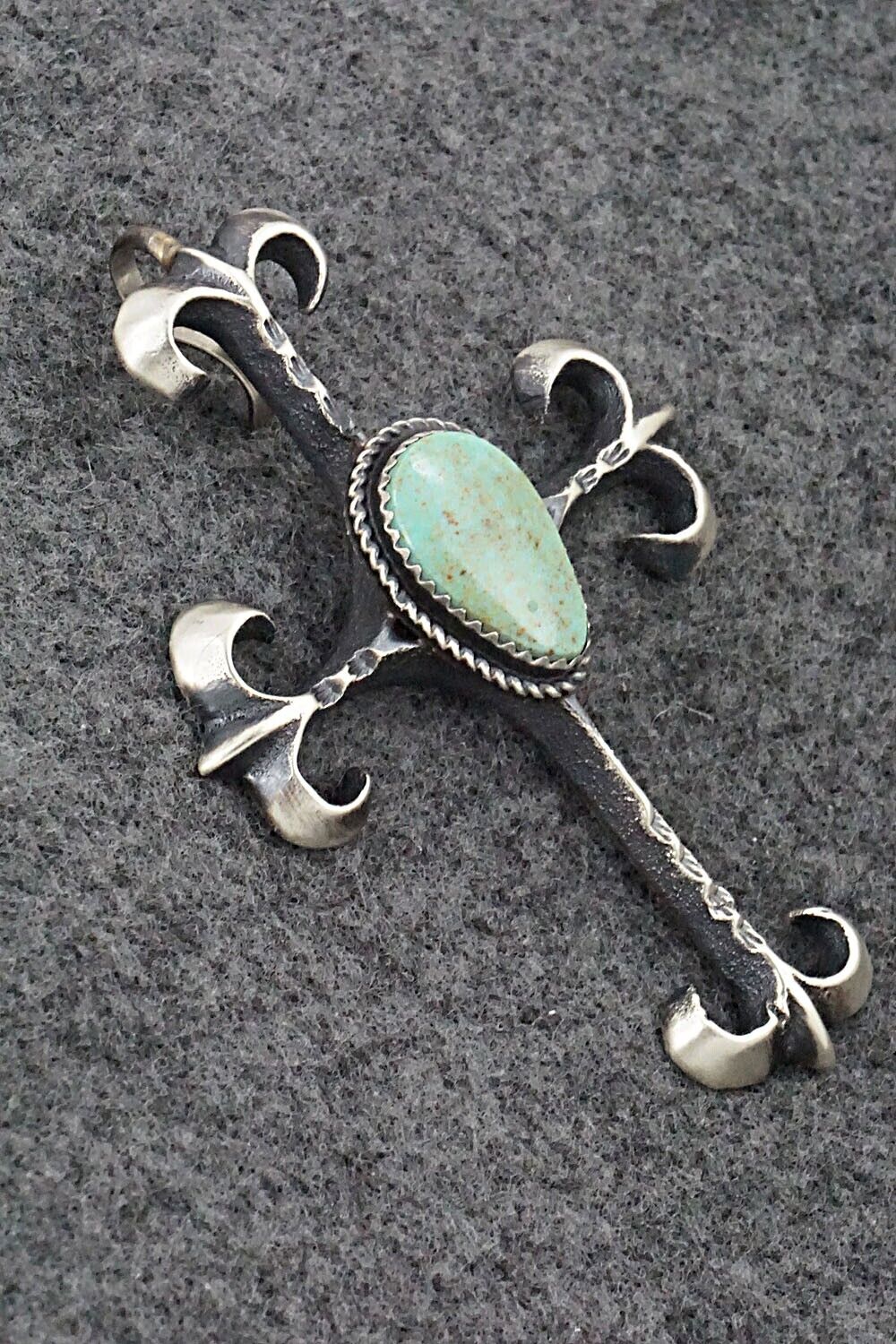 Turquoise and Sterling Silver Pendant - Martha Cayatineto