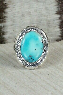 Turquoise & Sterling Silver Ring - Samuel Yellowhair - Size 7.5
