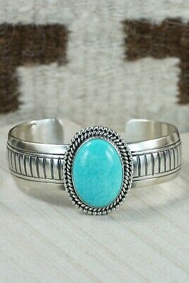 Navajo Turquoise and Sterling Silver Bracelet - Raymond Delgarito