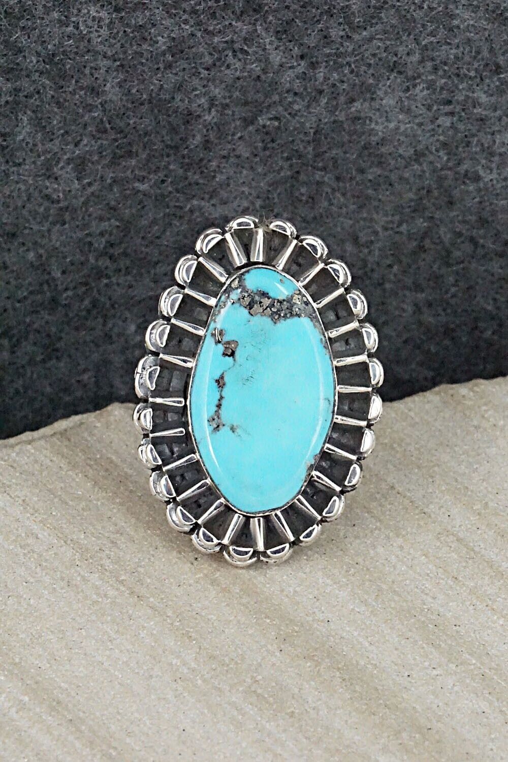 Turquoise & Sterling Silver Ring - Jimson Belin - Size 7.5