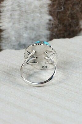 Navajo Turquoise & Sterling Silver Ring - Daniel Benally - Size 10.25