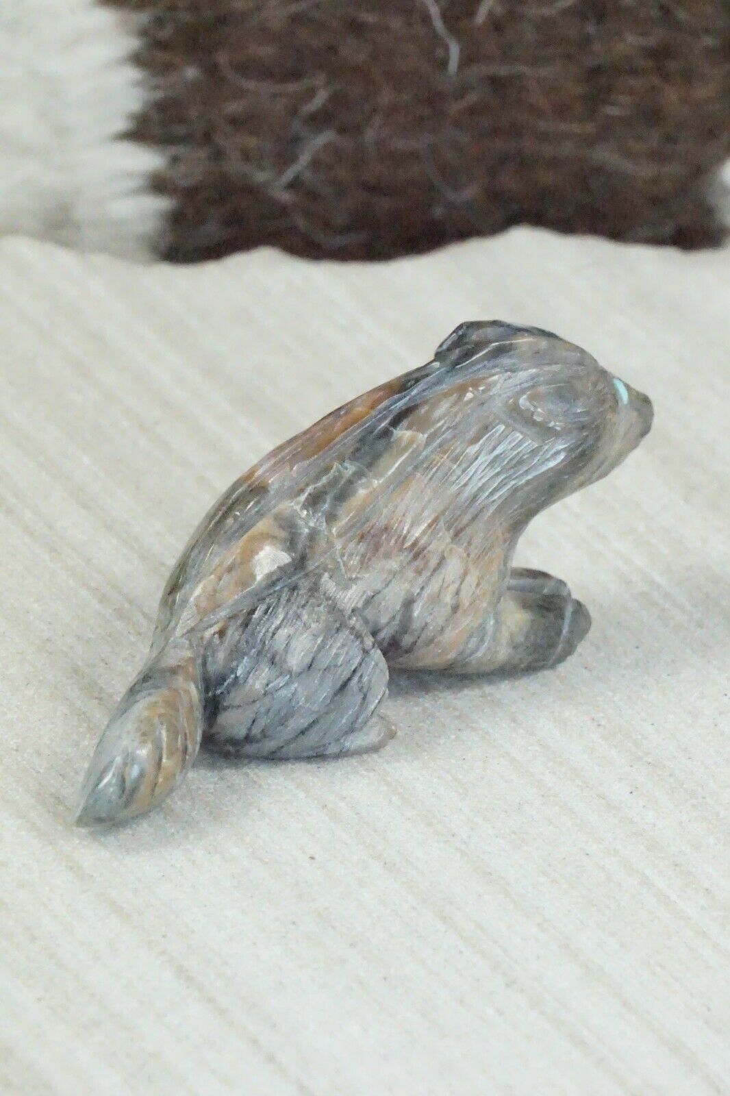 Badger Zuni Fetish Carving - Jonas Hustito