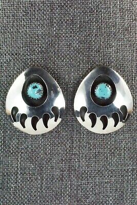 Turquoise & Sterling Silver Earrings - Virginia Long