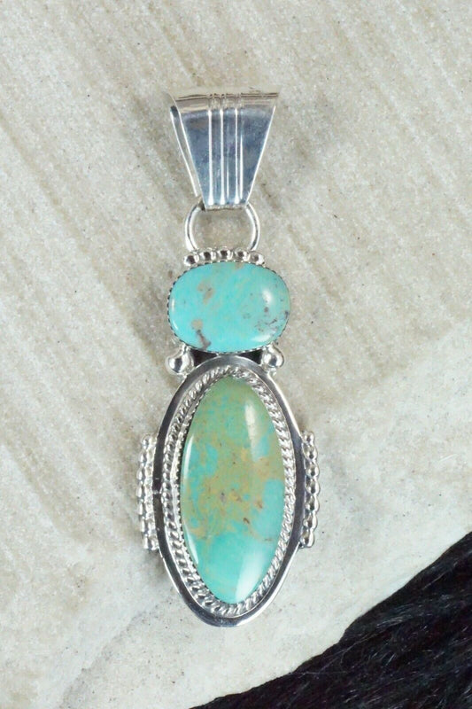 Turquoise and Sterling Silver Pendant - Bobby Platero