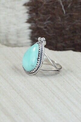 Turquoise & Sterling Silver Ring - Lee Shorty - Size 6.75