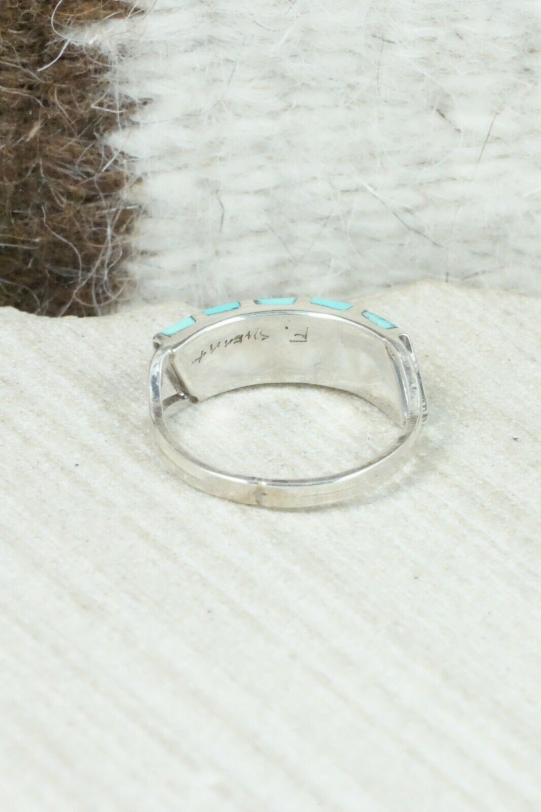Turquoise & Sterling Silver Ring - Fabian Sheyka - Size 9