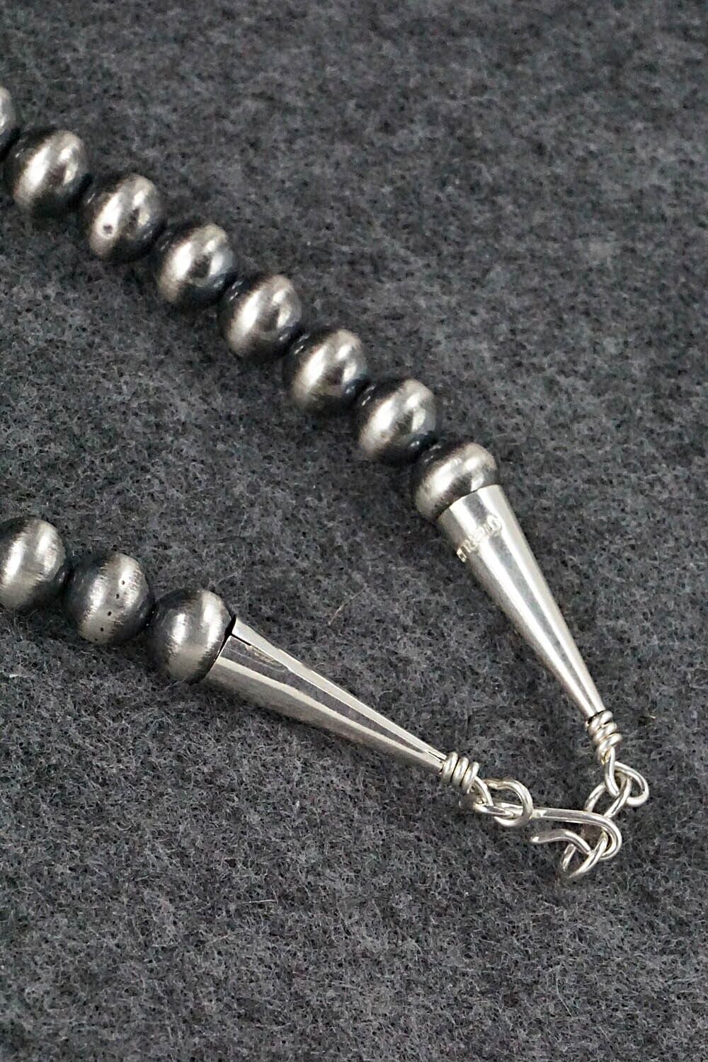 White Buffalo & Sterling Silver Squash Blossom Set - Tom Lewis
