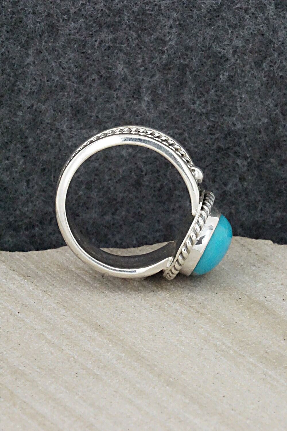 Turquoise & Sterling Silver Ring - Thomas Yazzie - Size 7.5