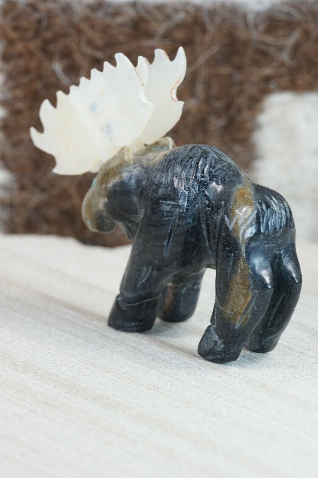 Moose Zuni Fetish Carving - Jonas Hastito