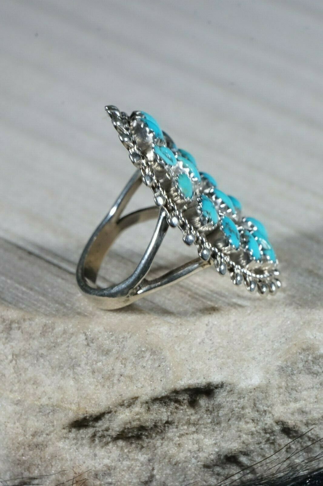 Navajo Sterling Silver & Turquoise Ring - Eric Wilson - Size 7 - High Lonesome Trading