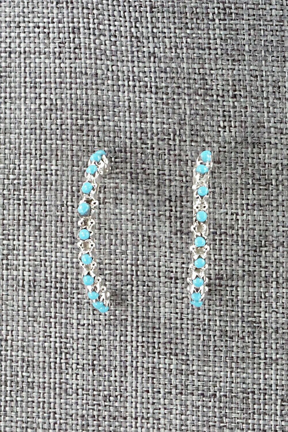 Turquoise & Sterling Silver Earrings - Sampson Tsipa