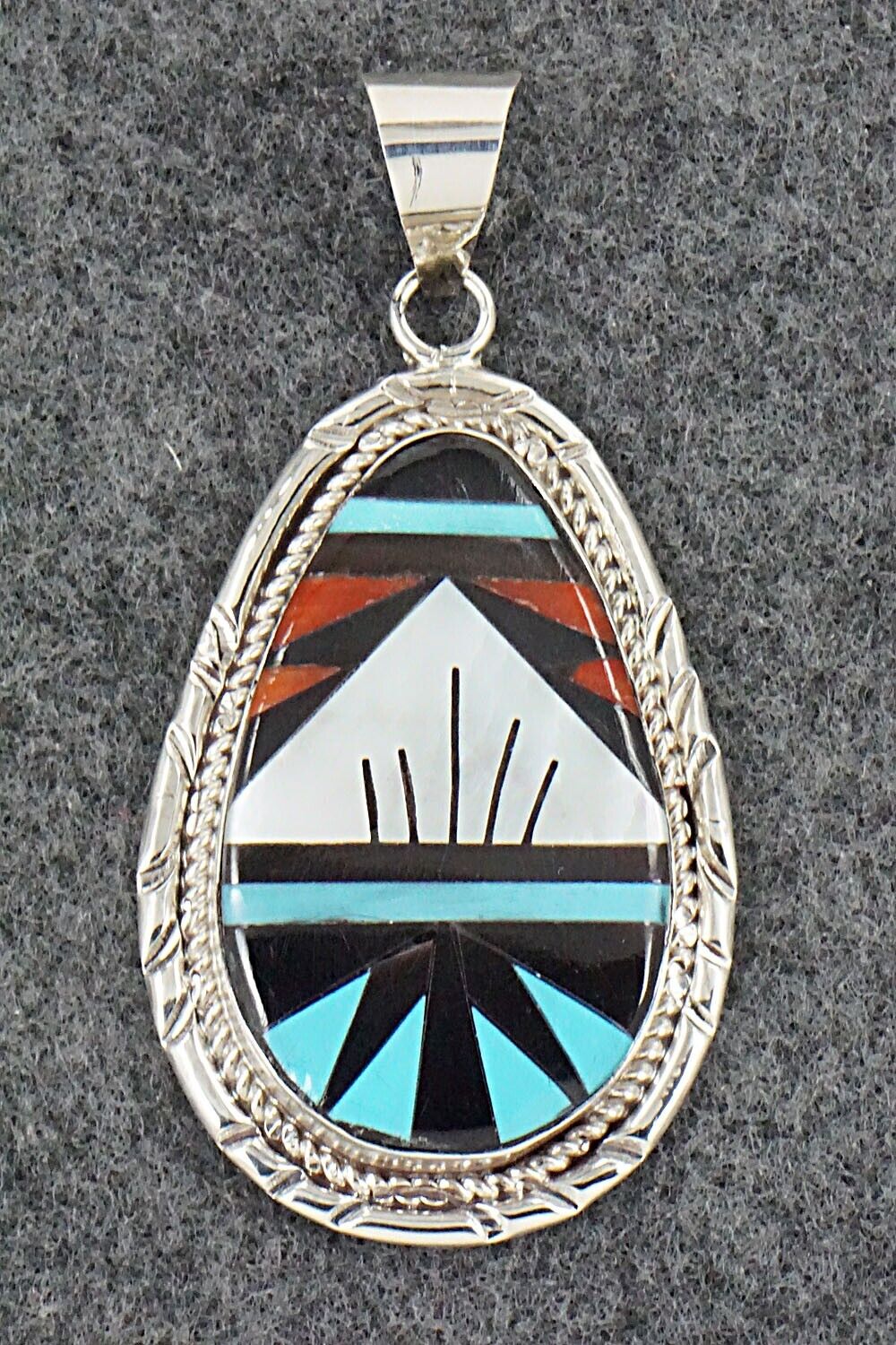 Multi Stone & Sterling Silver Pendant - Gladys Lamy