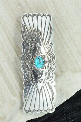 Turquoise & Sterling Silver Hair Barrette - Jennie Blackgoat