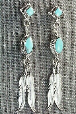 Turquoise & Sterling Silver Earrings - Shania Henio