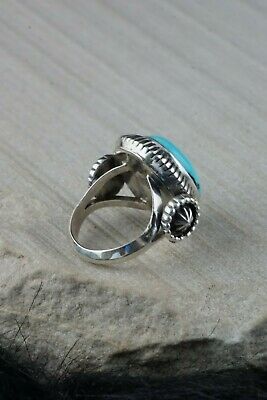 Navajo Turquoise and Sterling Silver Ring - Roberta Begay - Size 8.25 - High Lonesome Trading