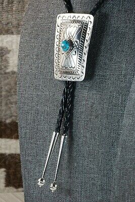 Navajo Turquoise & Sterling Silver Bolo Tie - Carson Blackgoat