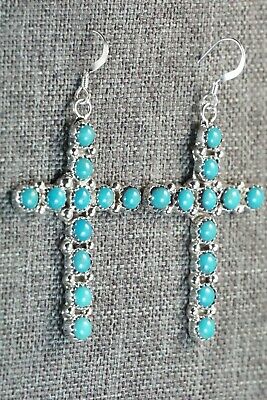 Turquoise and Sterling Silver Earrings - Roberta Begay