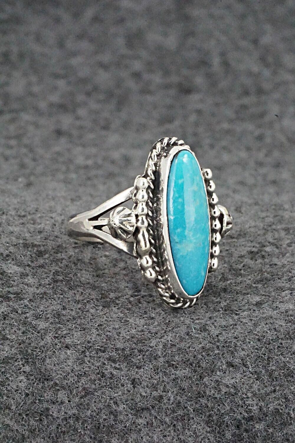 Turquoise & Sterling Silver Ring - Samuel Yellowhair - Size 7