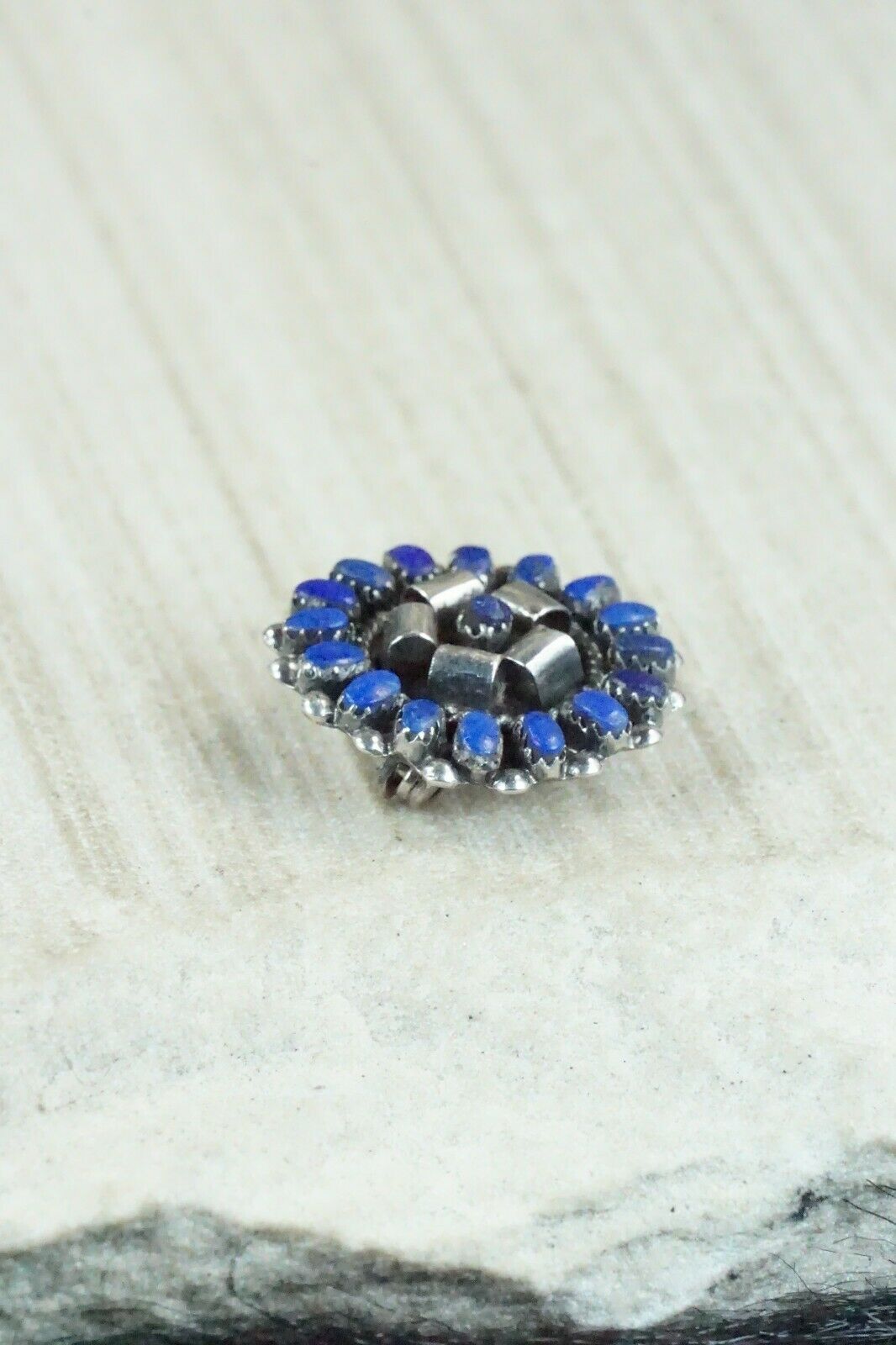 Lapis & Sterling Silver Pendant / Pin - Lorencita Walela - High Lonesome Trading