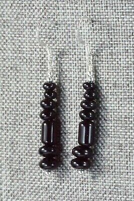 Onyx & Sterling Silver Earrings - Louise Joe