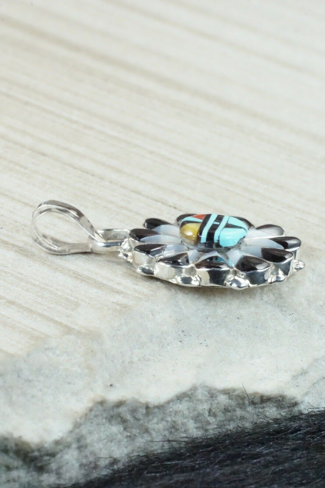 Multi Stone & Sterling Silver Pendant - Andrick Dewa