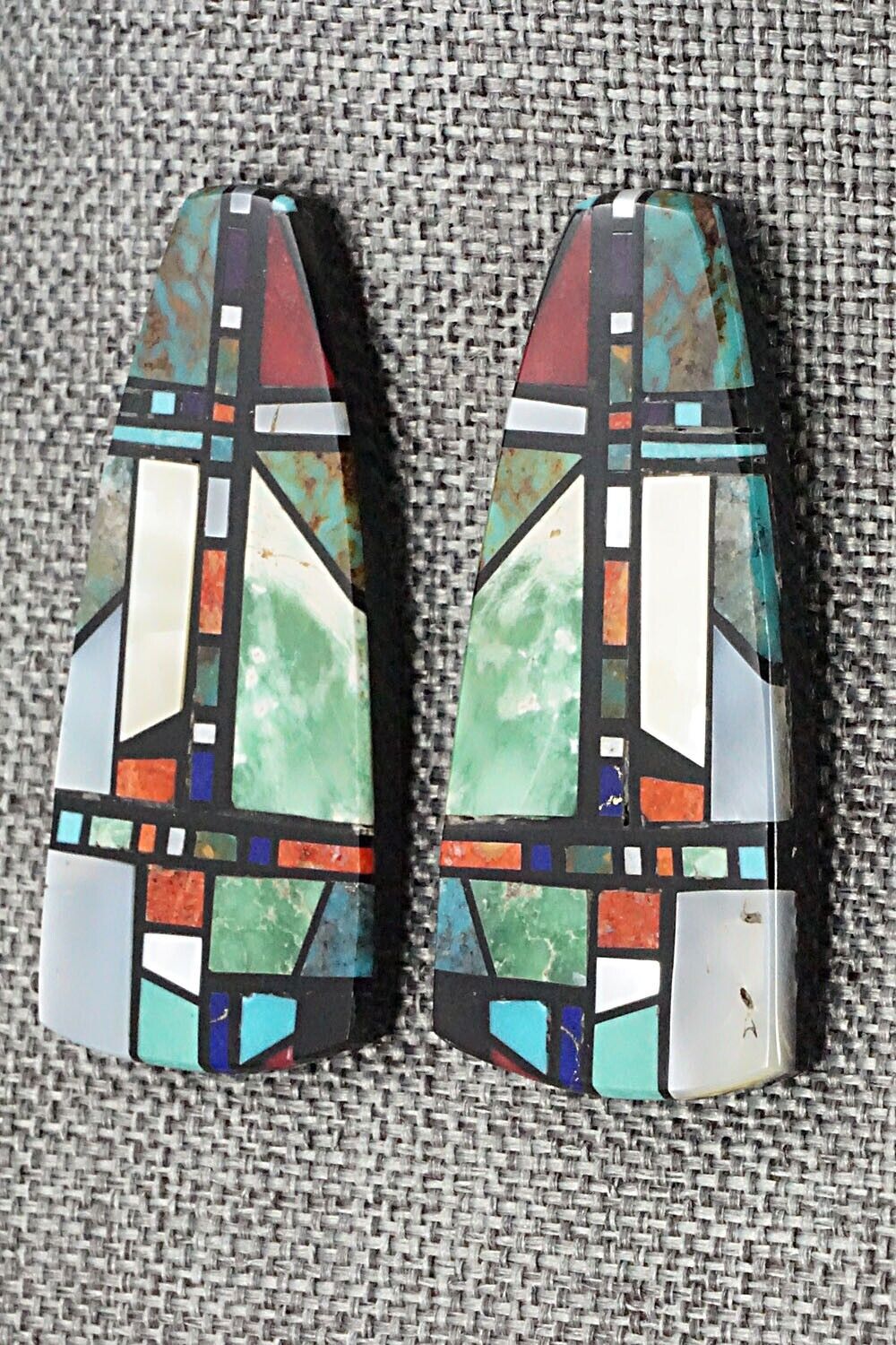 Multi Stone Inlay Earrings - Chris T. Nieto
