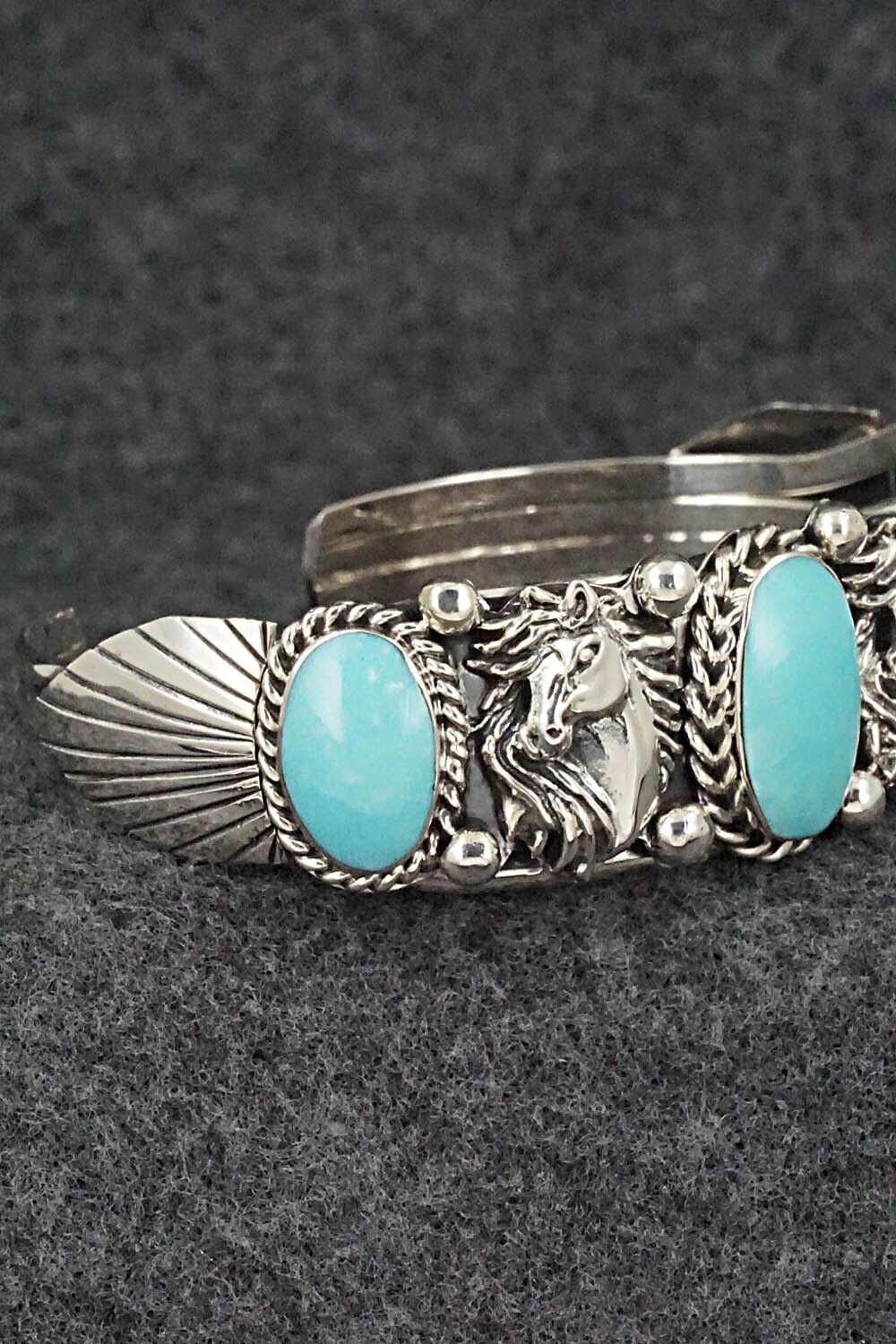 Turquoise & Sterling Silver Bracelet - Bobby Platero