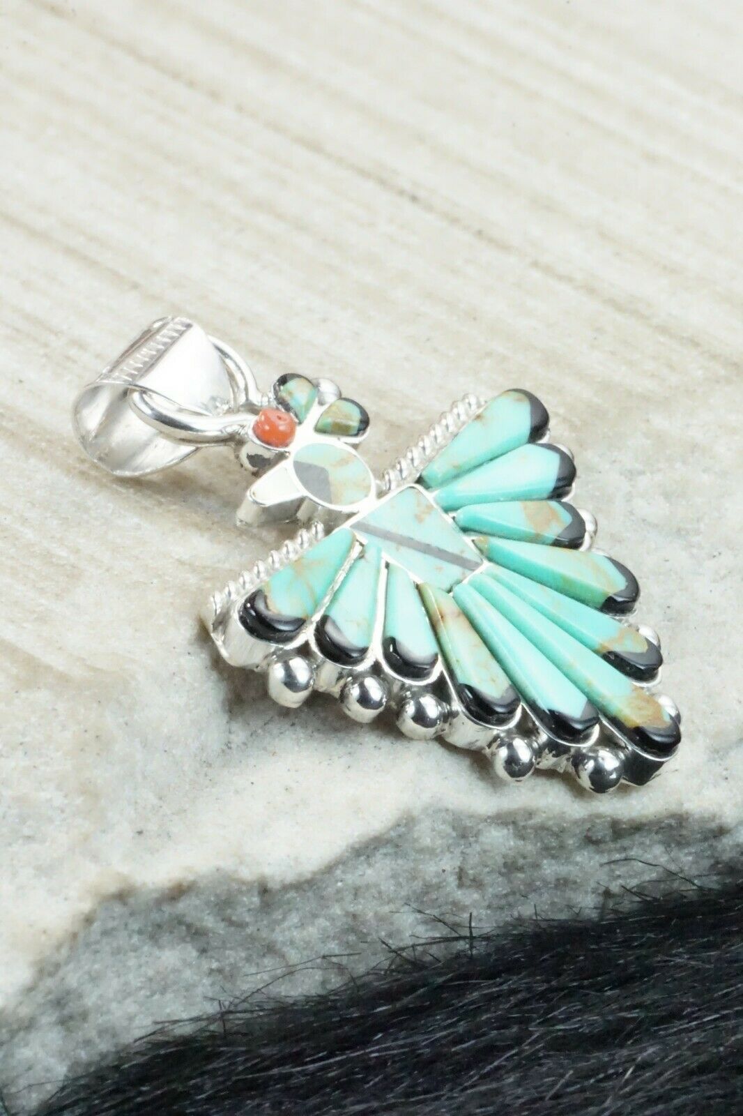 Turquoise & Sterling Silver Pendant - Michelle Peina