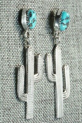 Turquoise & Sterling Silver Earrings - Delbert Gordon