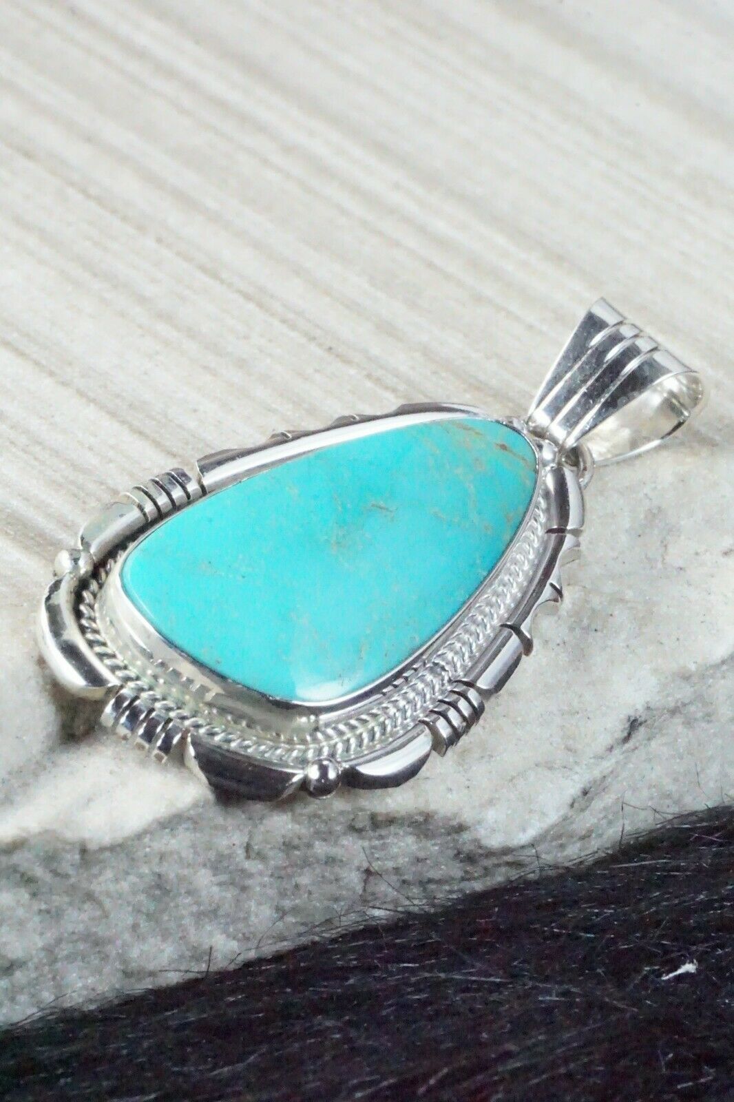 Turquoise & Sterling Silver Pendant - Samuel Yellowhair