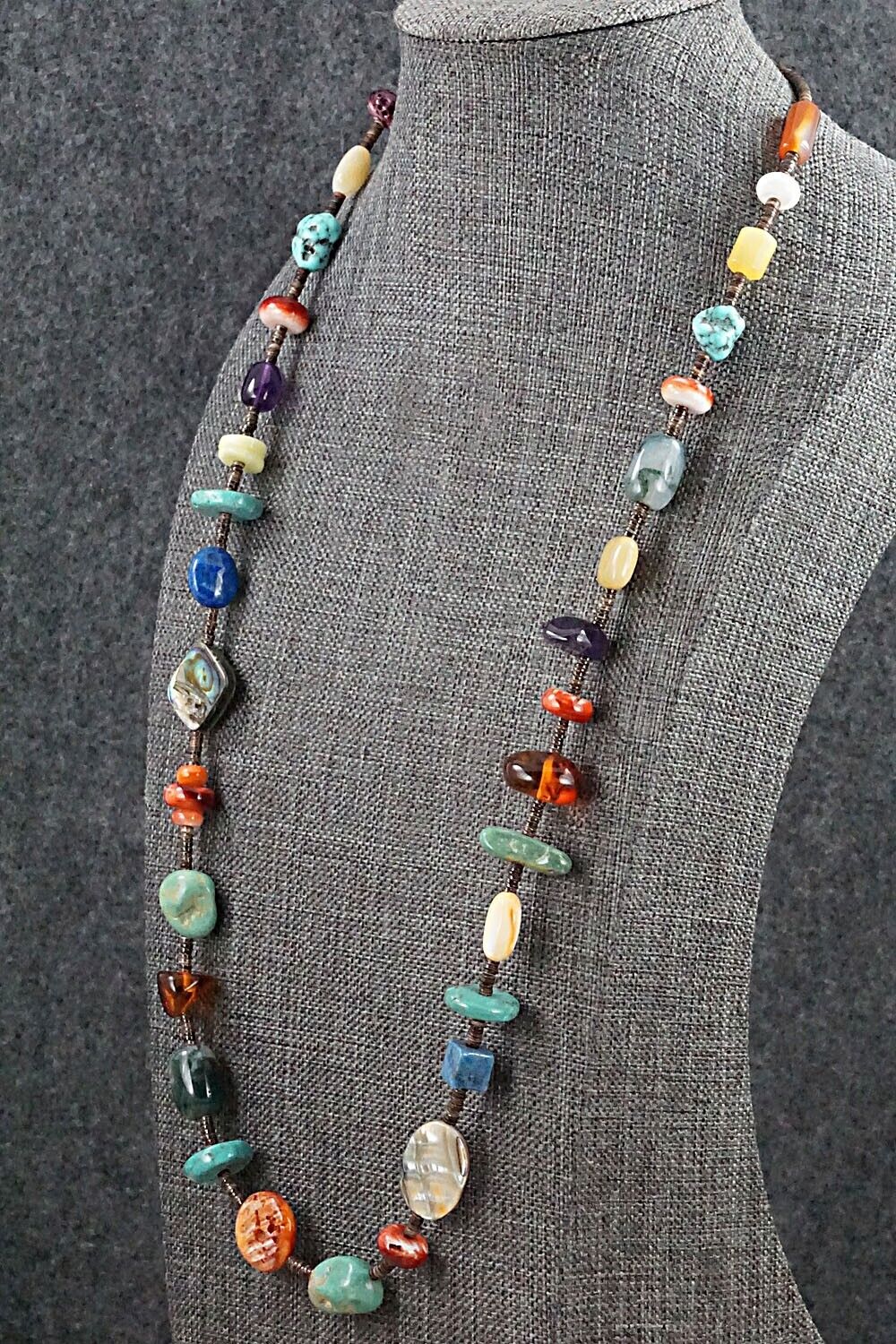 Multi Stone and Sterling Silver Necklace - Helen Tsosie