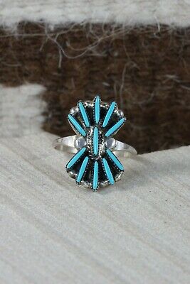 Zuni Turquoise and Sterling Silver Ring - Bryant Pablito - Size 8.5 - High Lonesome Trading