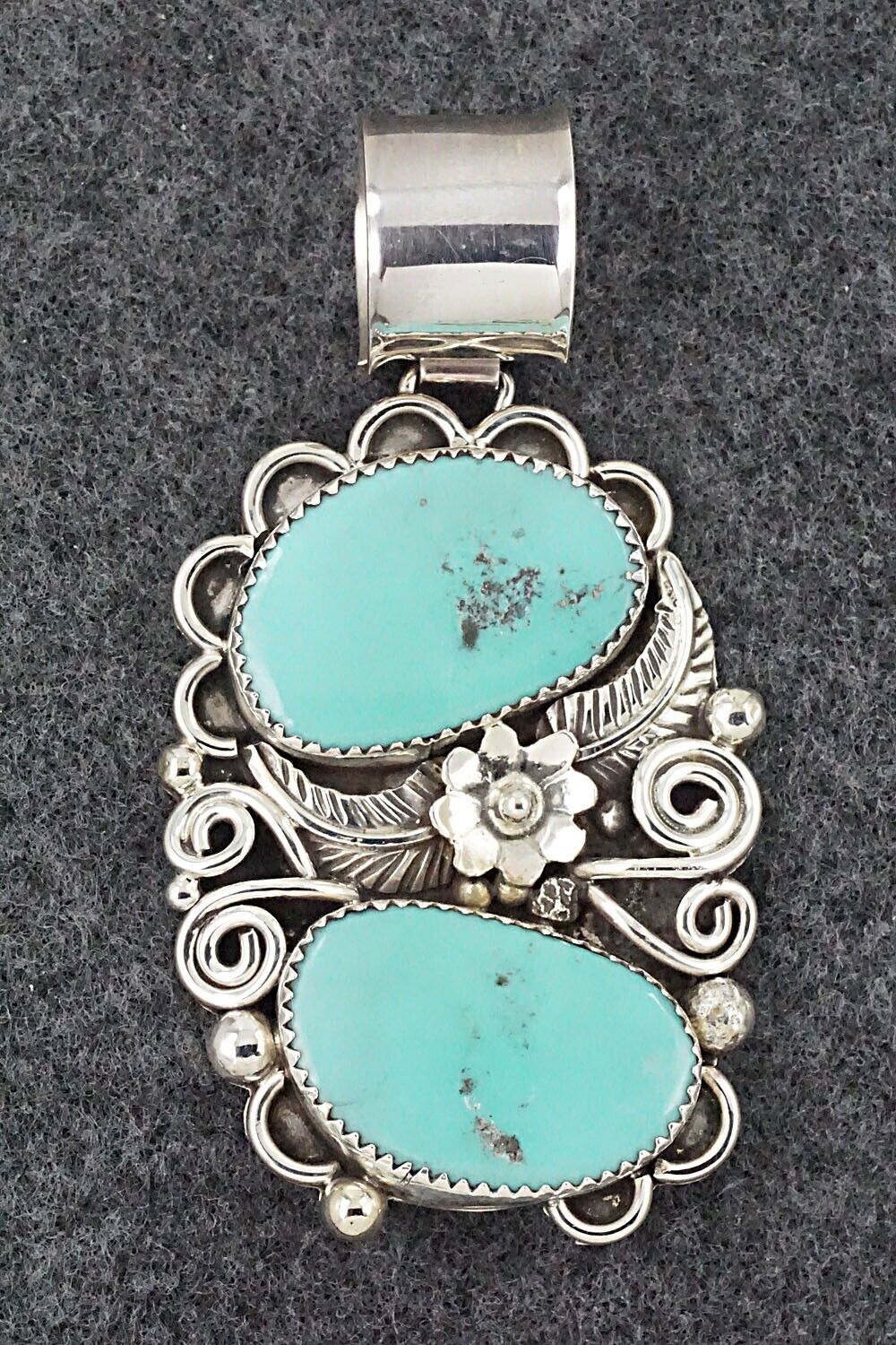 Turquoise & Sterling Silver Pendant - Shirley Largo