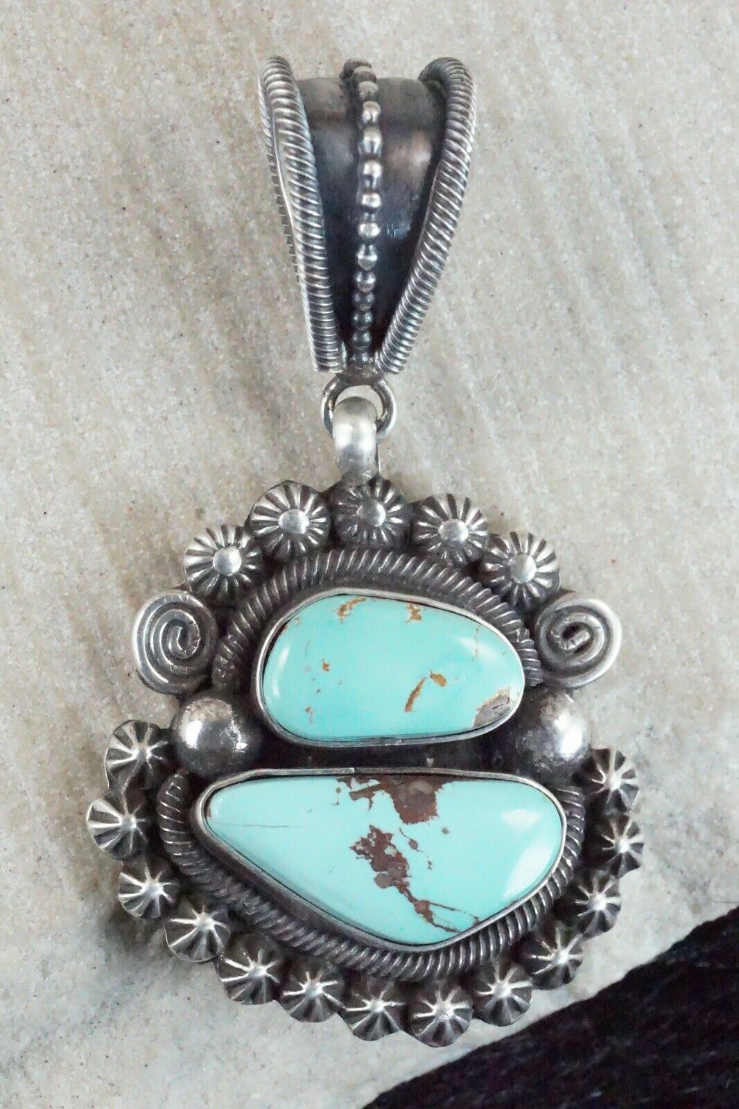 Turquoise & Sterling Silver Pendant - Jess Martinez