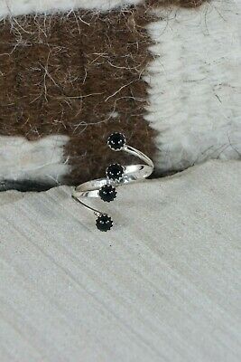 Navajo Onyx and Sterling Silver Ring - Harris Largo - Size 7.5 - High Lonesome Trading