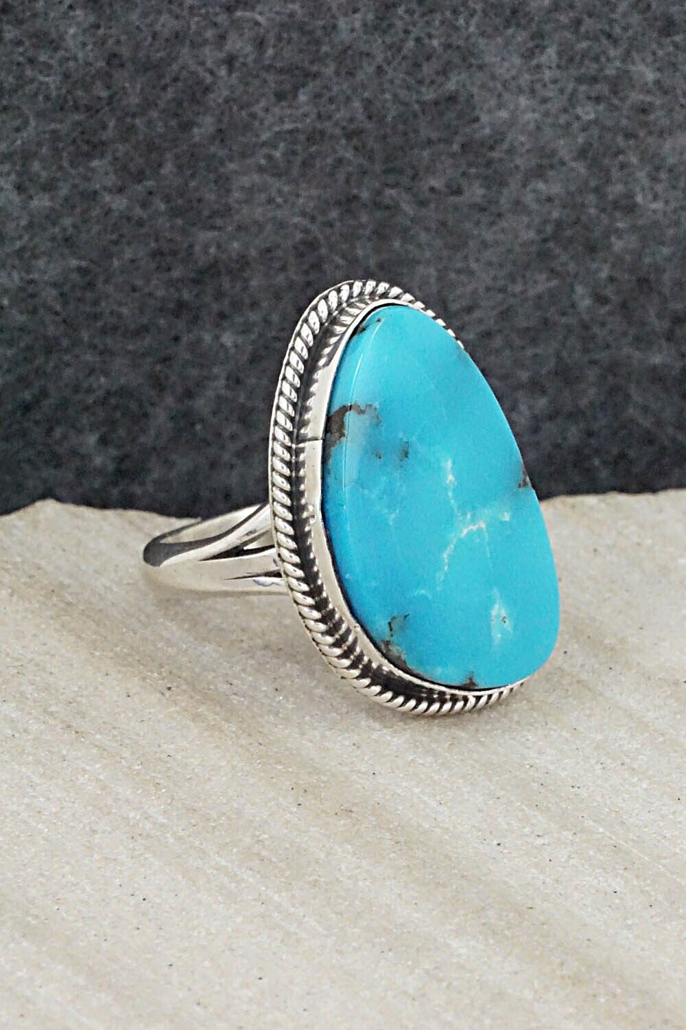 Turquoise & Sterling Silver Ring - Alice Rose Saunders - Size 7