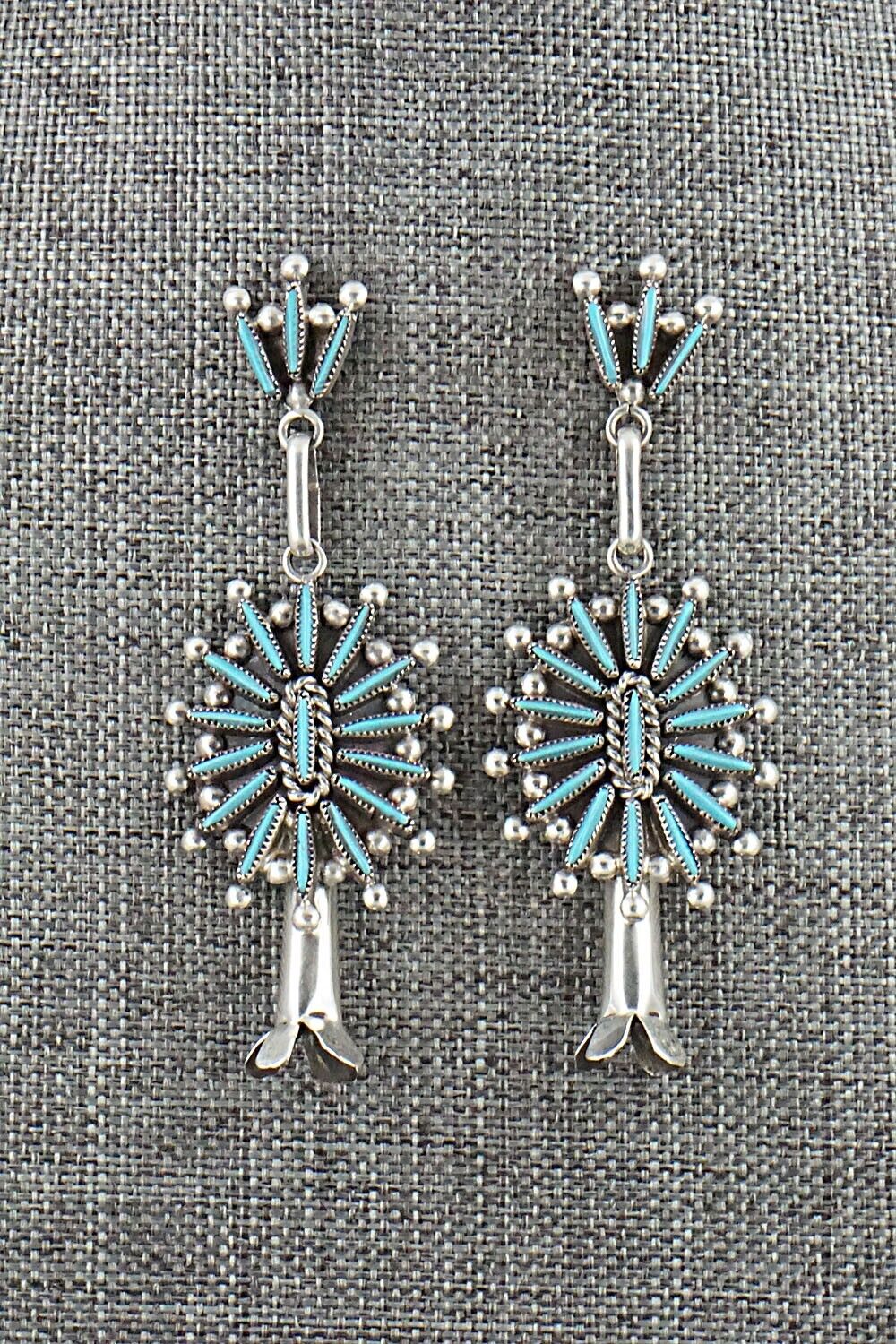 Turquoise & Sterling Silver Earrings - Lance & Cordelia Waatsa