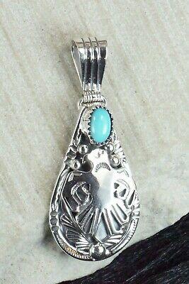 Turquoise and Sterling Silver Pendant - Henry Attakai - High Lonesome Trading