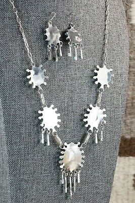 Zuni Turquoise & Sterling Silver Necklace and Earrings Set - Keith Leekity