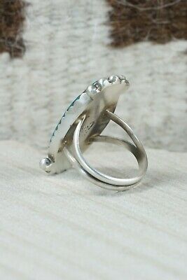 Navajo Turquoise and Sterling Silver Ring - Selina Warner - Size 8.5
