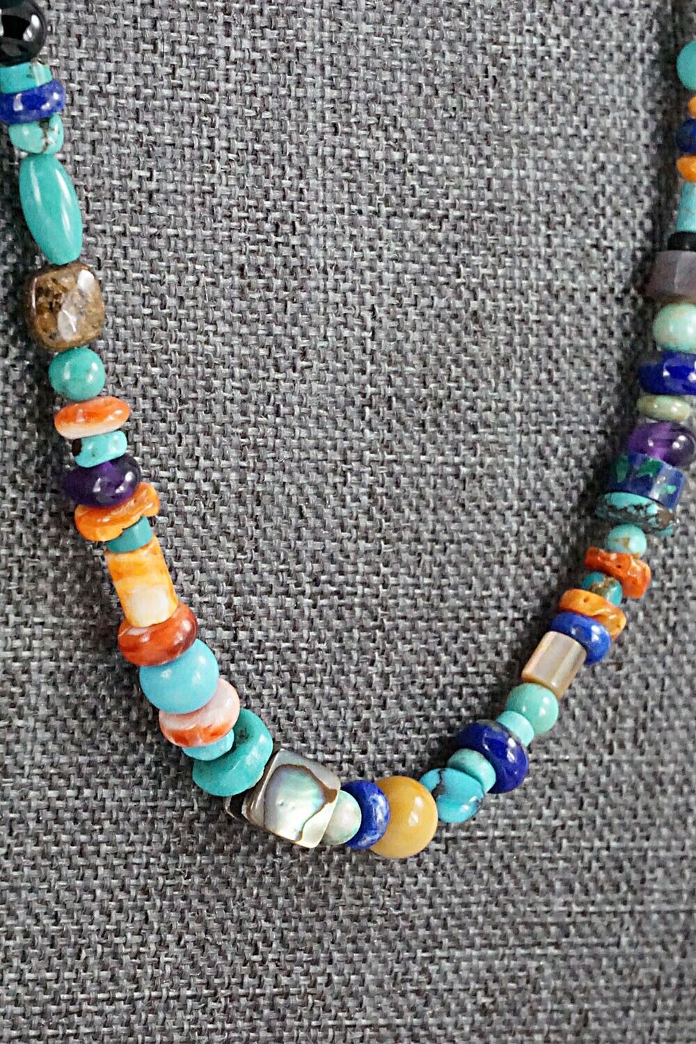Multi Stone and Sterling Silver Necklace - Helen Tsosie