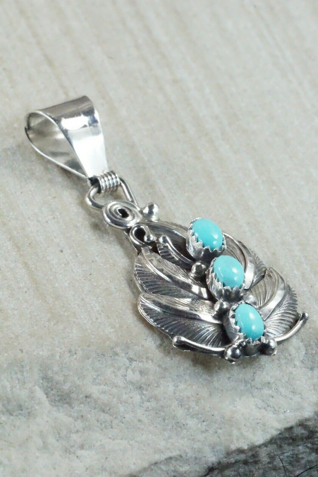 Turquoise & Sterling Silver Pendant - Darrell Morgan