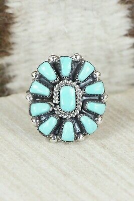 Turquoise & Sterling Silver Ring - Angela Natachu - Size 6.5