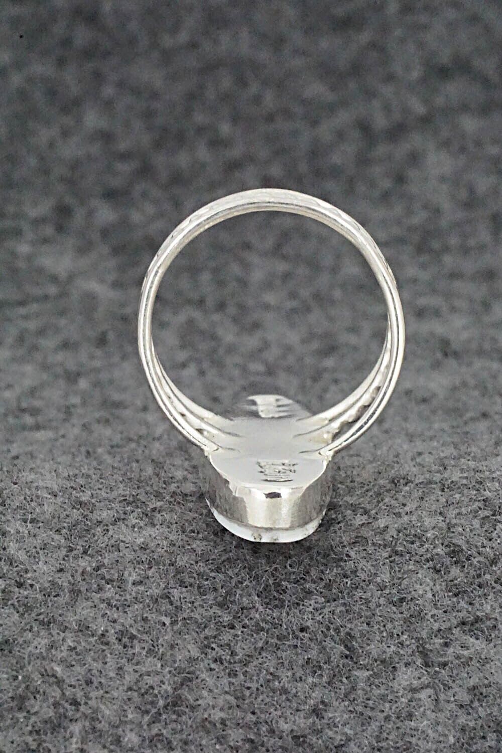 White Buffalo & Sterling Silver Ring - Harold Smith - Size 8