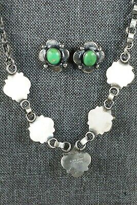 Navajo Turquoise & Sterling Silver Jewelry Set - Hubert Etsitty - High Lonesome Trading